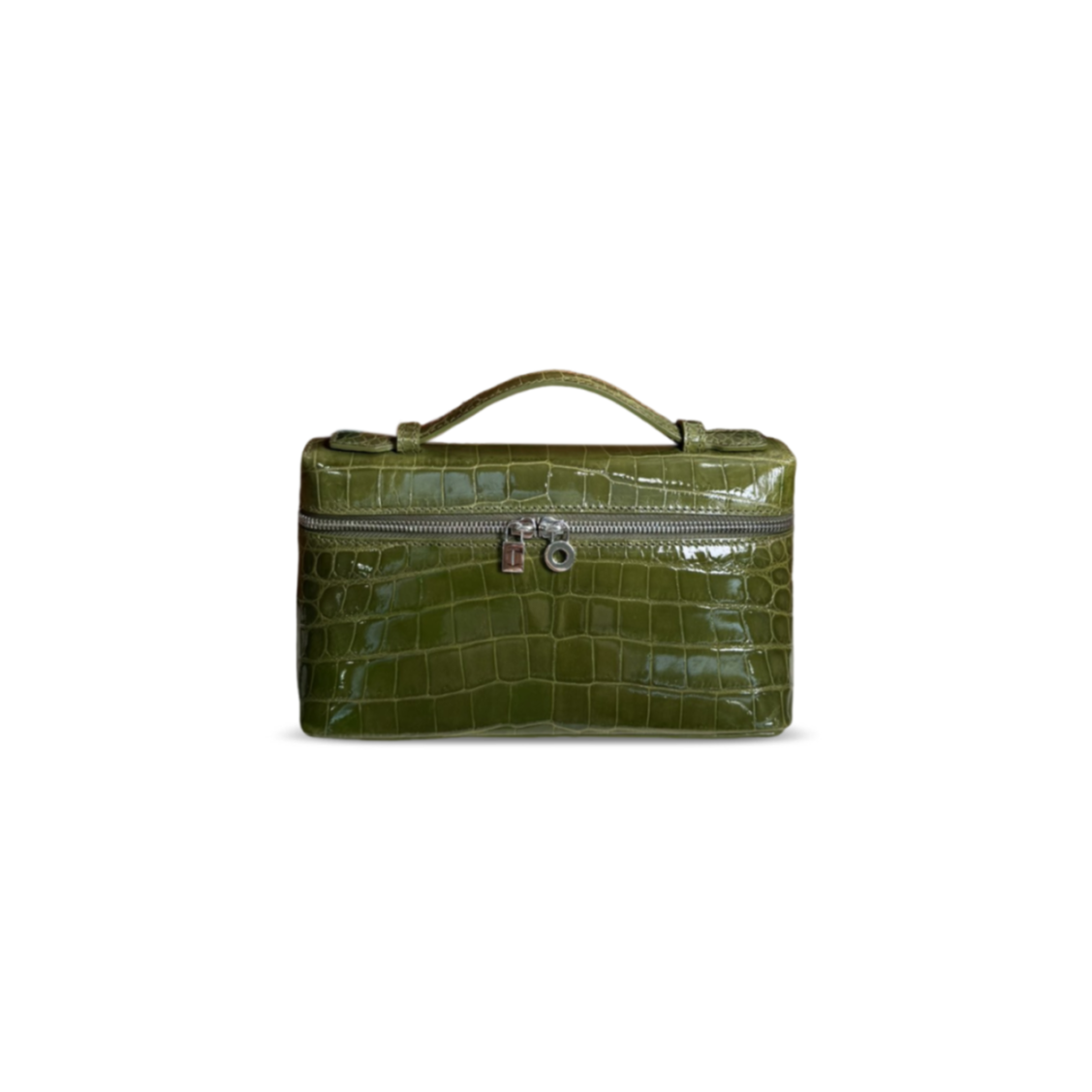 L0r0 P1ana extra pocket l19 crocodile leather (19*11*6.5cm)